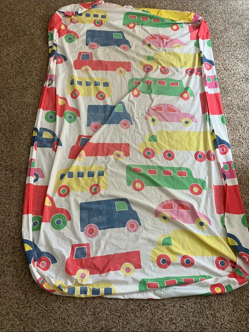 Marimekko twin Colorful Kids Cars and trucks Fitted Sheet Bo boo Dan rivers 70s
